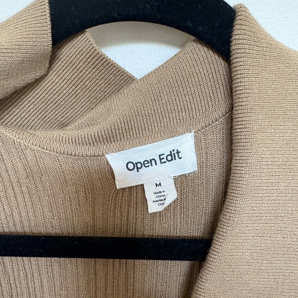 Tan Ribbed Buttoned Sheath Dress - Picture 2 of 2